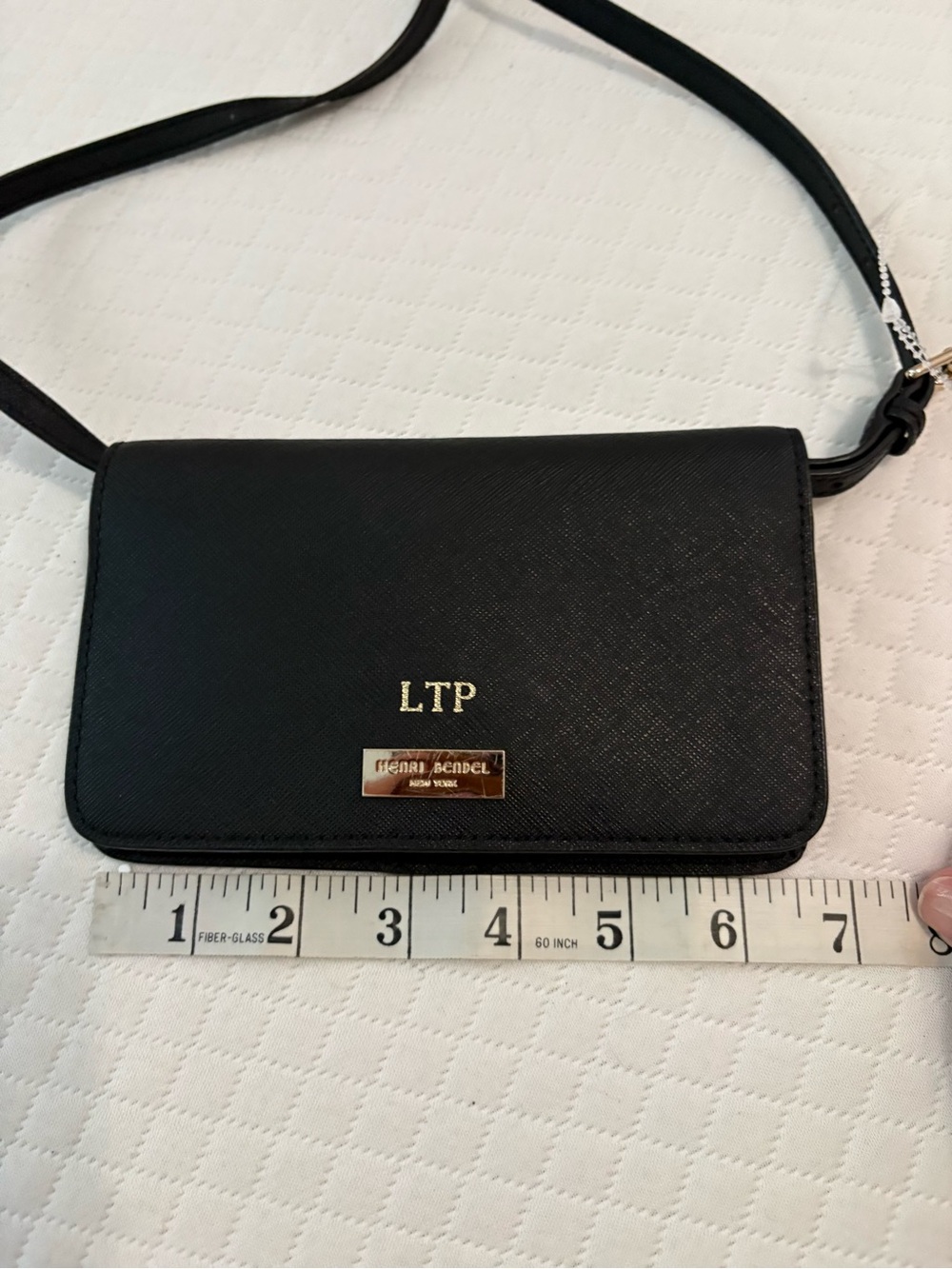 RARE 3-in-1 Henri Bendel Black Saffiano Leather Crossbody Wallet Clutch - Picture 11 of 12